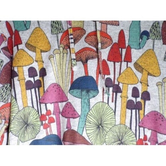 LA Soul Womens Hoodie XL Colorful Mushrooms Hippie Whimsical Nature Earthy Fairy - Picture 2 of 4